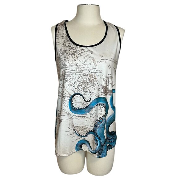 Chaos Monkey Octopus and map print tank size XL - Picture 11 of 11